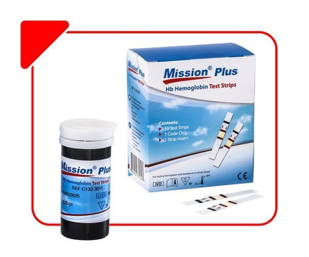 MISSION Hb HEMOGLOBIN TEST STRIPS Paski do aparatu