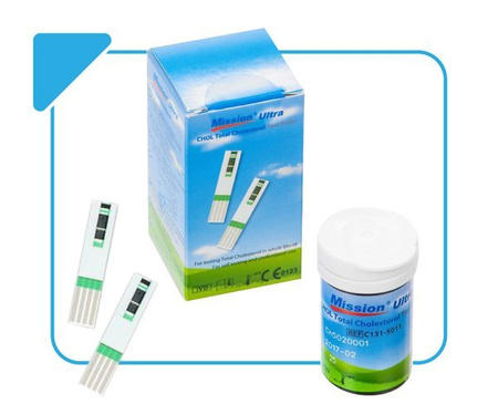 MISSION ULTRA CHOLESTEROL TEST STRIPS 25 szt. - do oznaczania poziomu cholesterolu