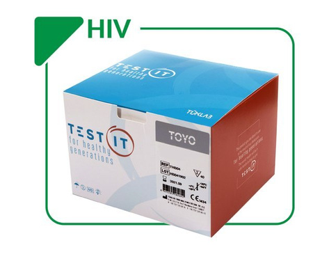 Anti-HIV 1/2 TEST (40 testów) do wykyrwania wirusa HIV, który wywołuje AIDS. Badanie z krwi pełnej, surowicy, osocza.